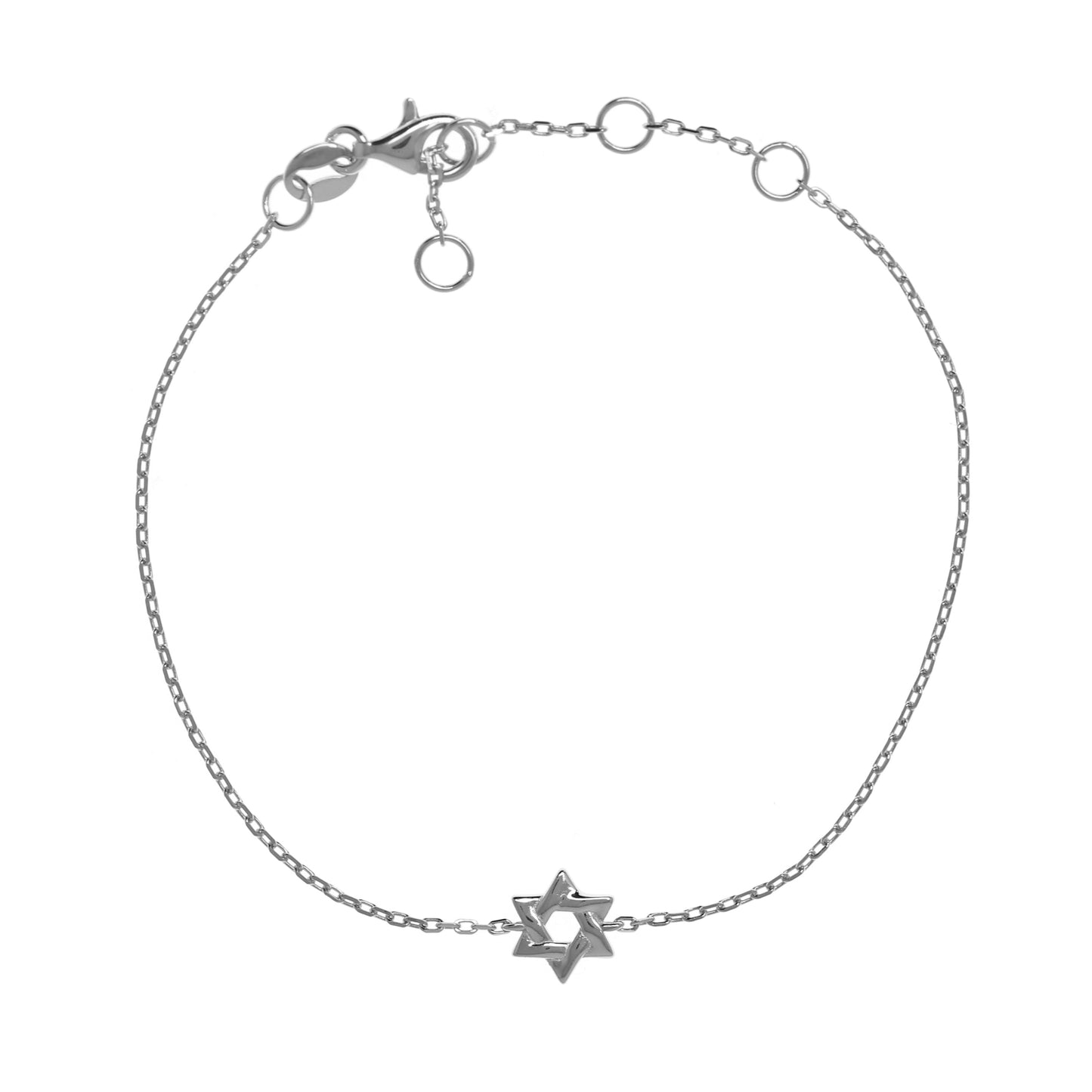 Star of David Silver Chain Bracelet