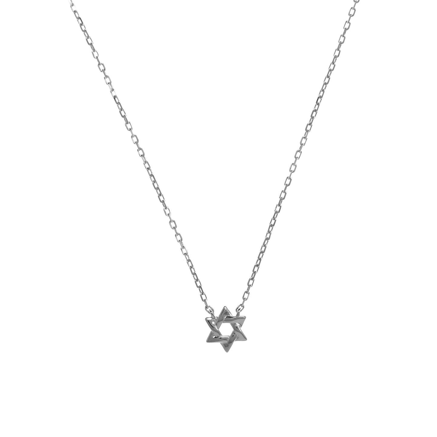 Silver Star of David Chain Necklace
