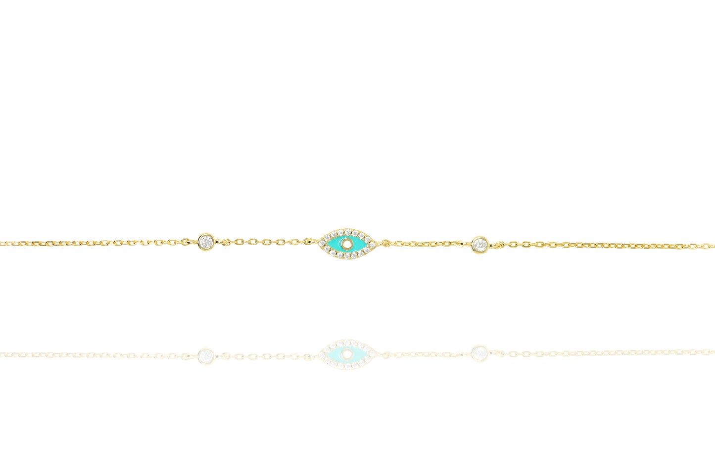 Gold-Plated Silver Bracelet with Enamel Eyes