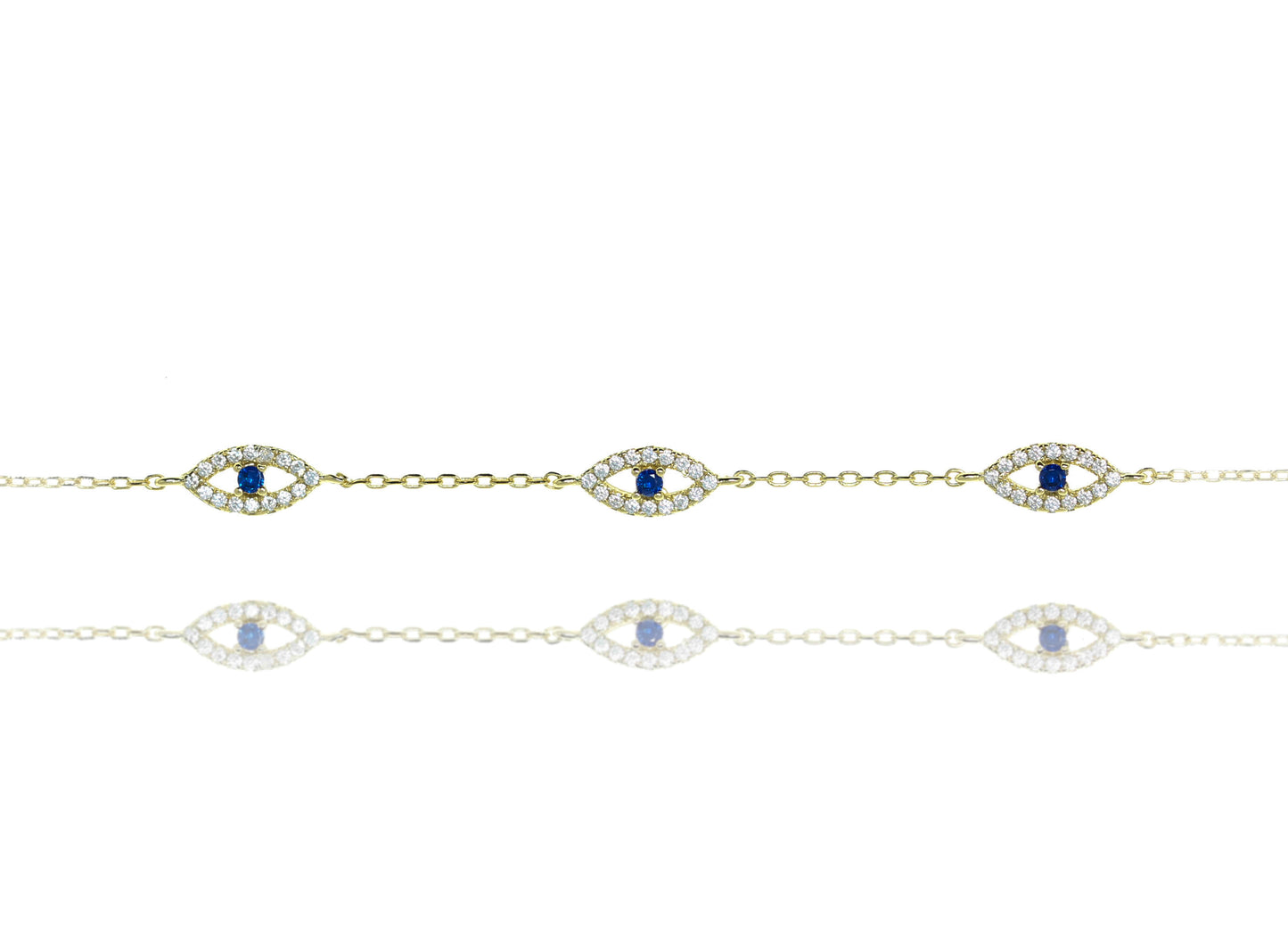 Gold plated on silver bracelet with polished links and intricate craftsmanship, adjustable length from 15 cm to 19 cm.