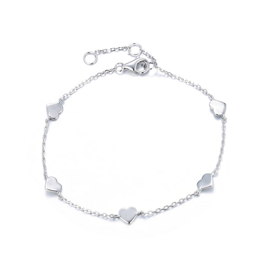 BG-16/S - Chain Bracelet  with 5 Hearts