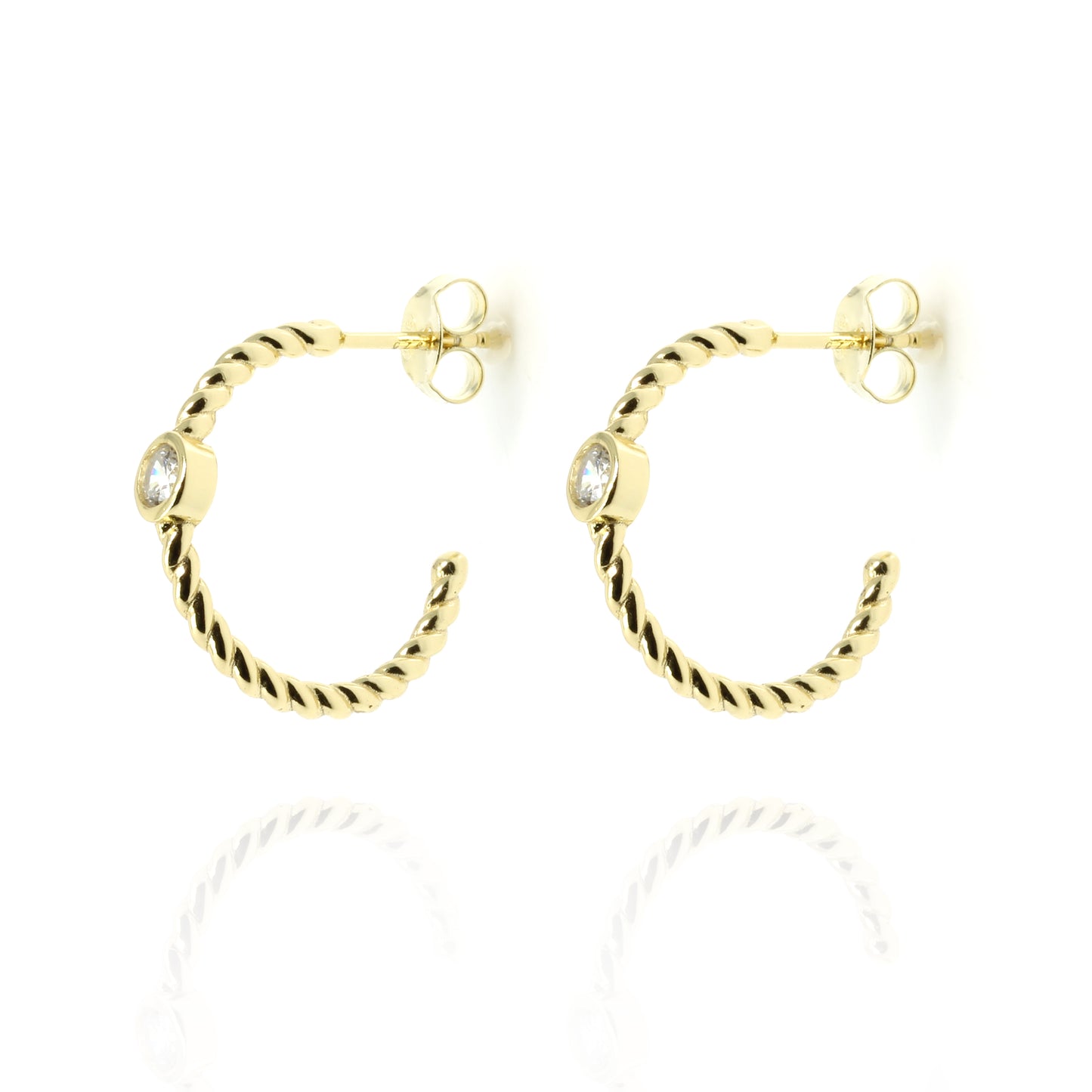 EF-11/G - Single Half Hoop Earrings with CZ