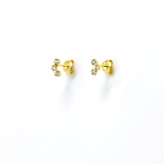 EK-4/G - Stud Earrings with 2 Cubic Zirconia
