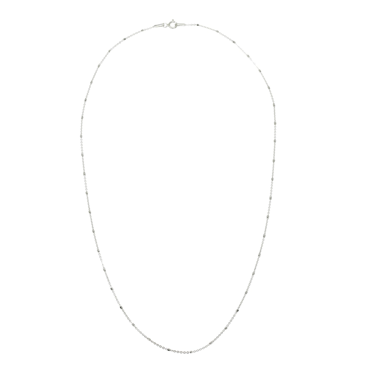 Sterling silver decorative chain necklace with bobbles, 45 cm in length