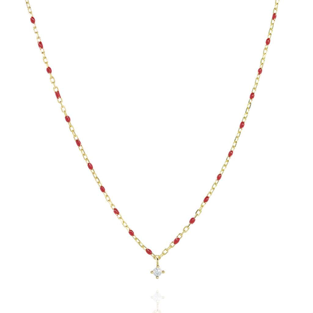 NG-10/GR - Short Chain and Bead Necklace