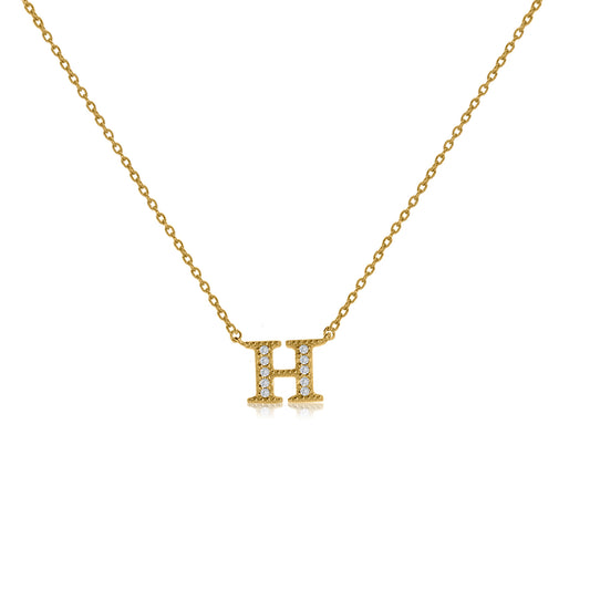 NT-26/G/H -  Initial "H" Necklace with Sliding Length Adjuster