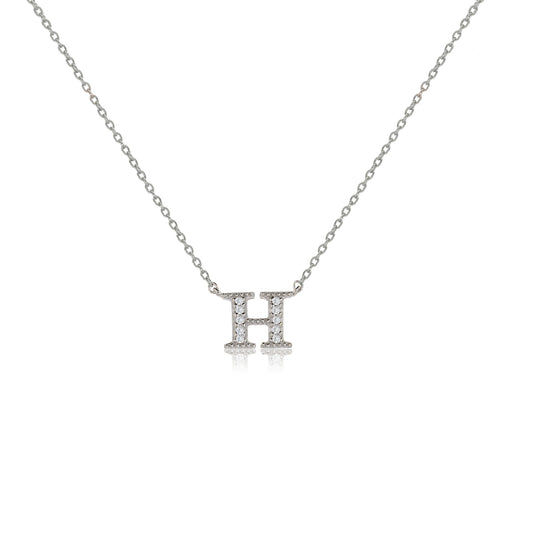 NT-26/S/H - Initial "H" Necklace with Sliding Length Adjuster