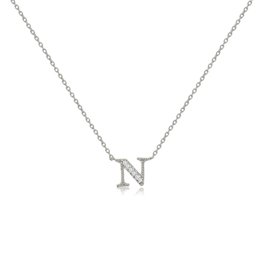 NT-26/S/N - Initial "N" Necklace with Sliding Length Adjuster