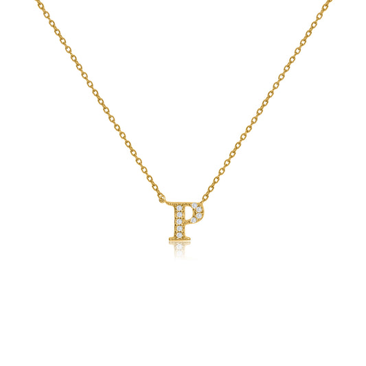 NT-26/G/P -  Initial "P" Necklace with Sliding Length Adjuster