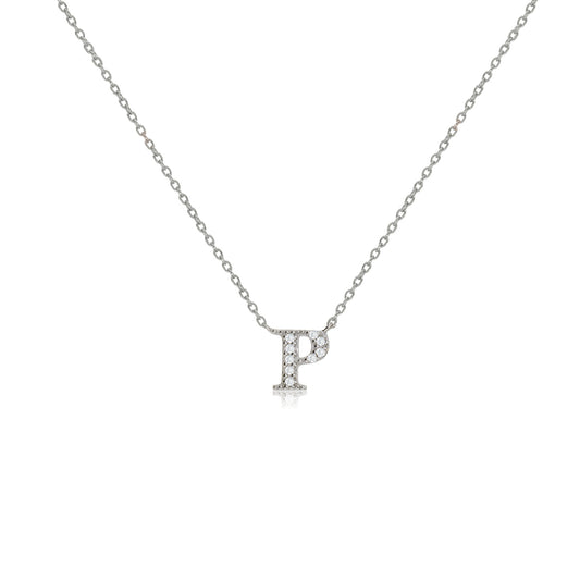 NT-26/S/P -  Initial "P" Necklace with Sliding Length Adjuster