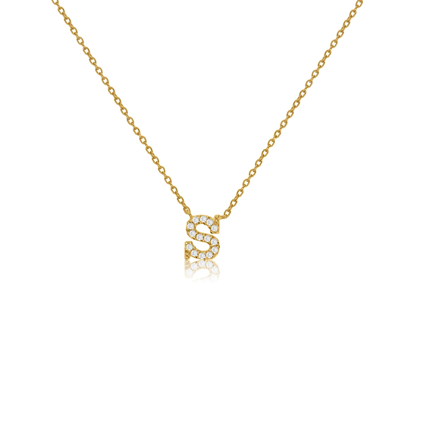 NT-26/G/S - Initial "S" Necklace with Sliding Length Adjuster