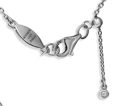 Elegant sterling silver chain with 1 cm CZ pave disk pendant.