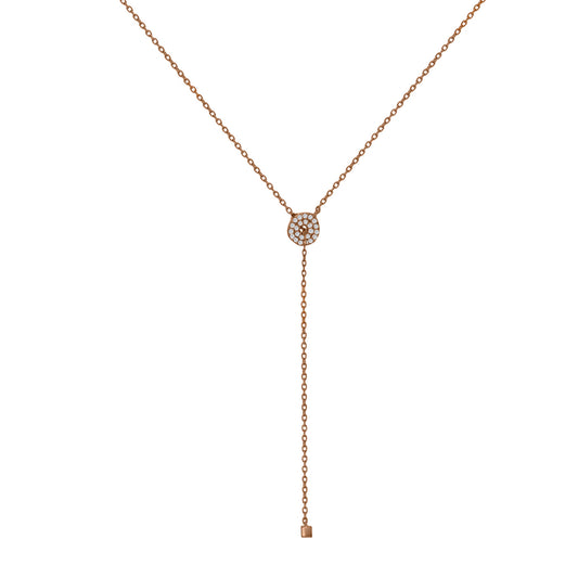 NT-2/R - Lariat Necklace with Cubic Zirconia