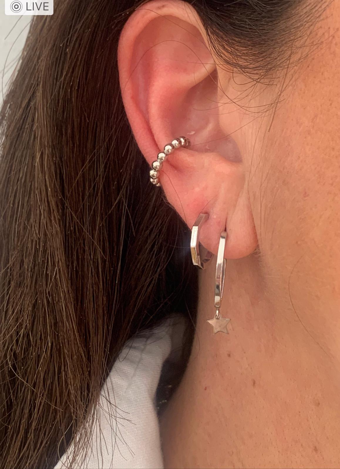 EX-41/S -Small Hexagon Shaped Open Hoop Earring