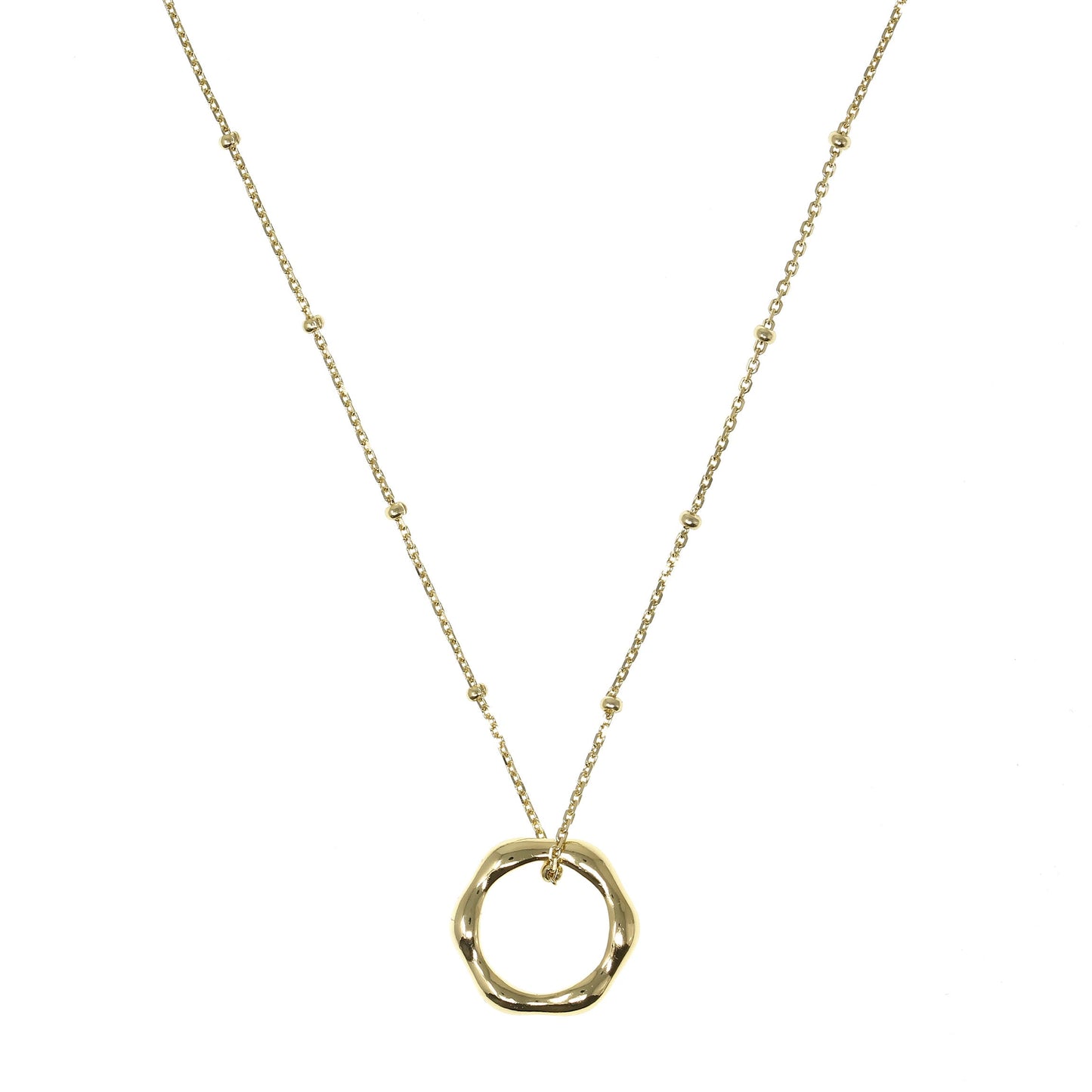 Circle Pendant Gold Necklace