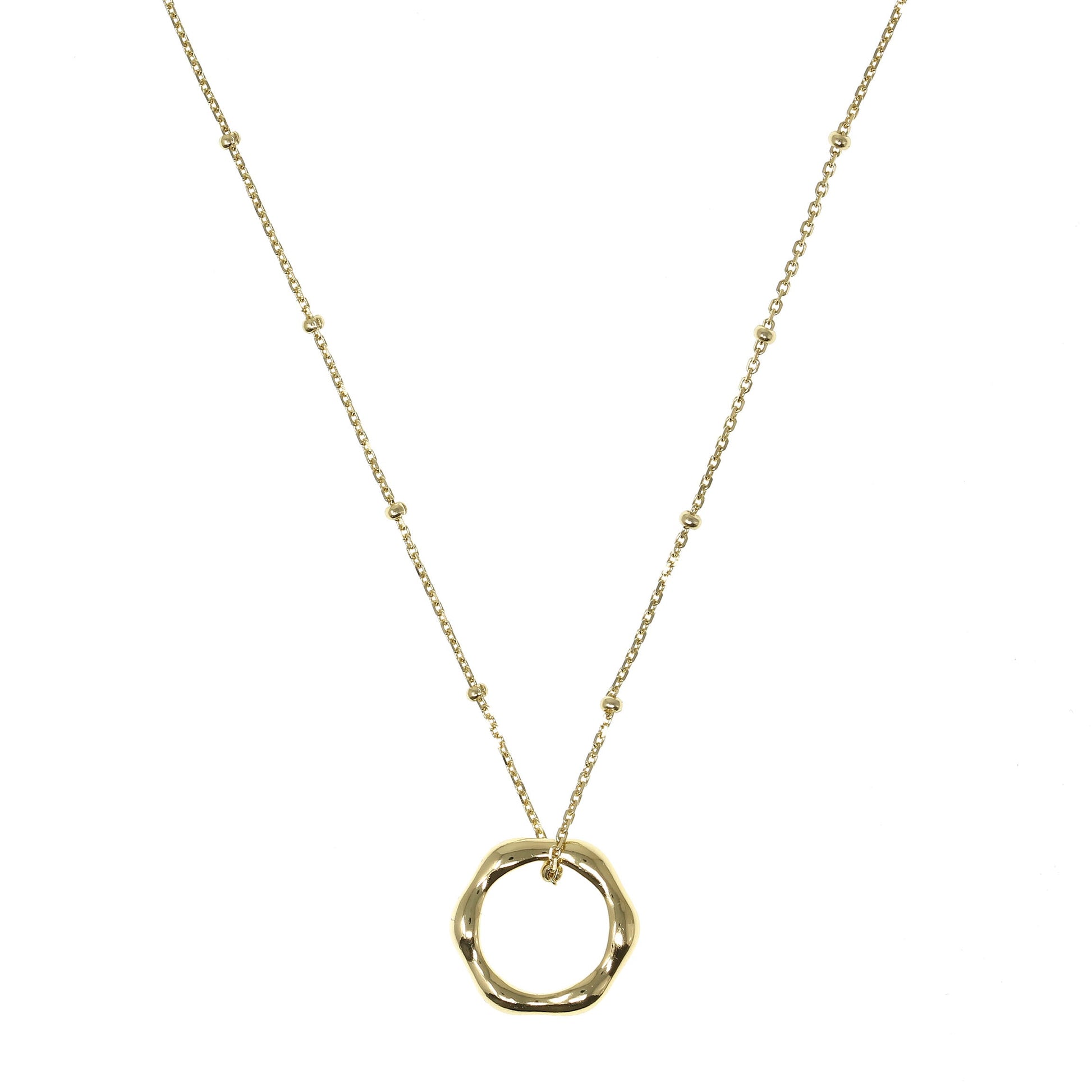 Circle Pendant Gold Necklace