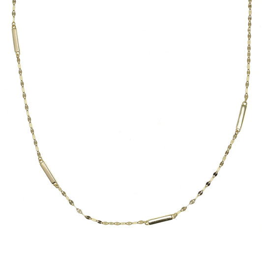 Twisted Bar Chain Gold Necklace