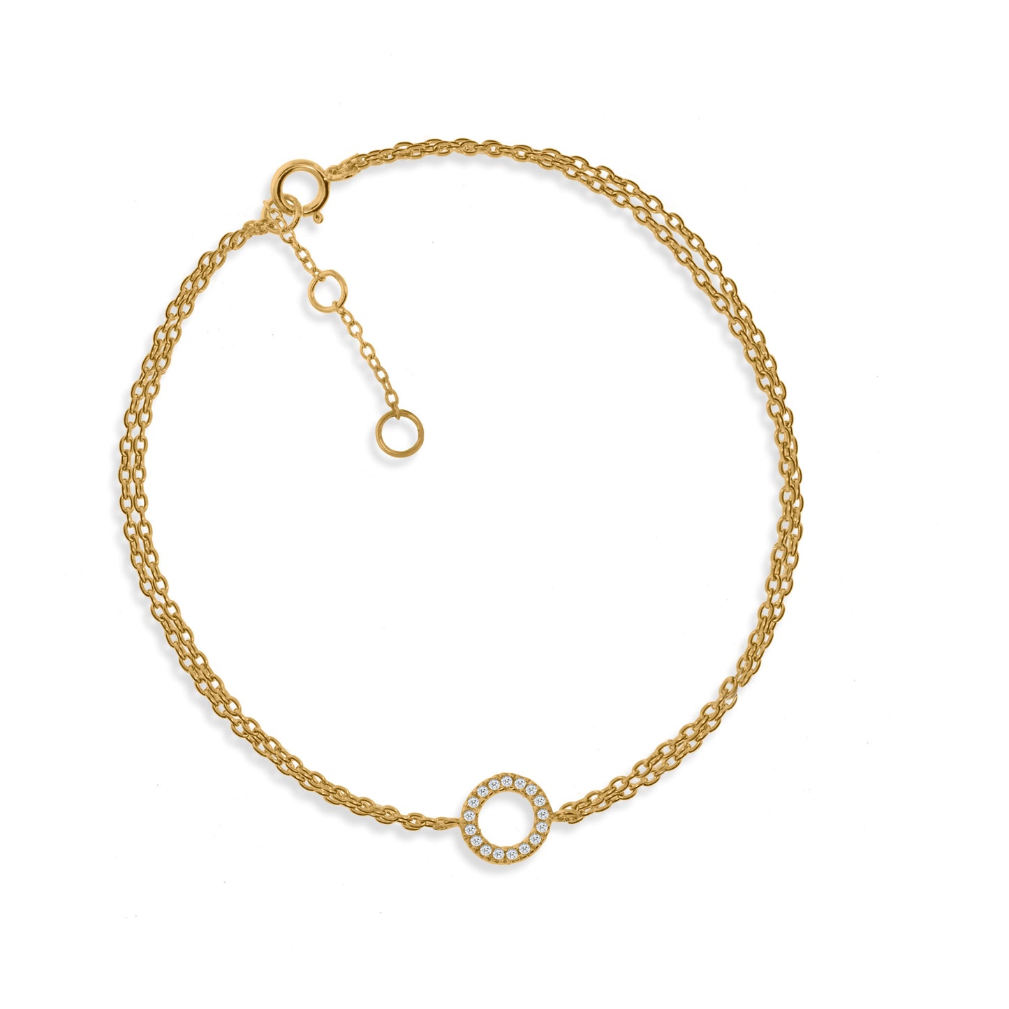 BG-56/G - Double Chain Bracelet with Small Circle