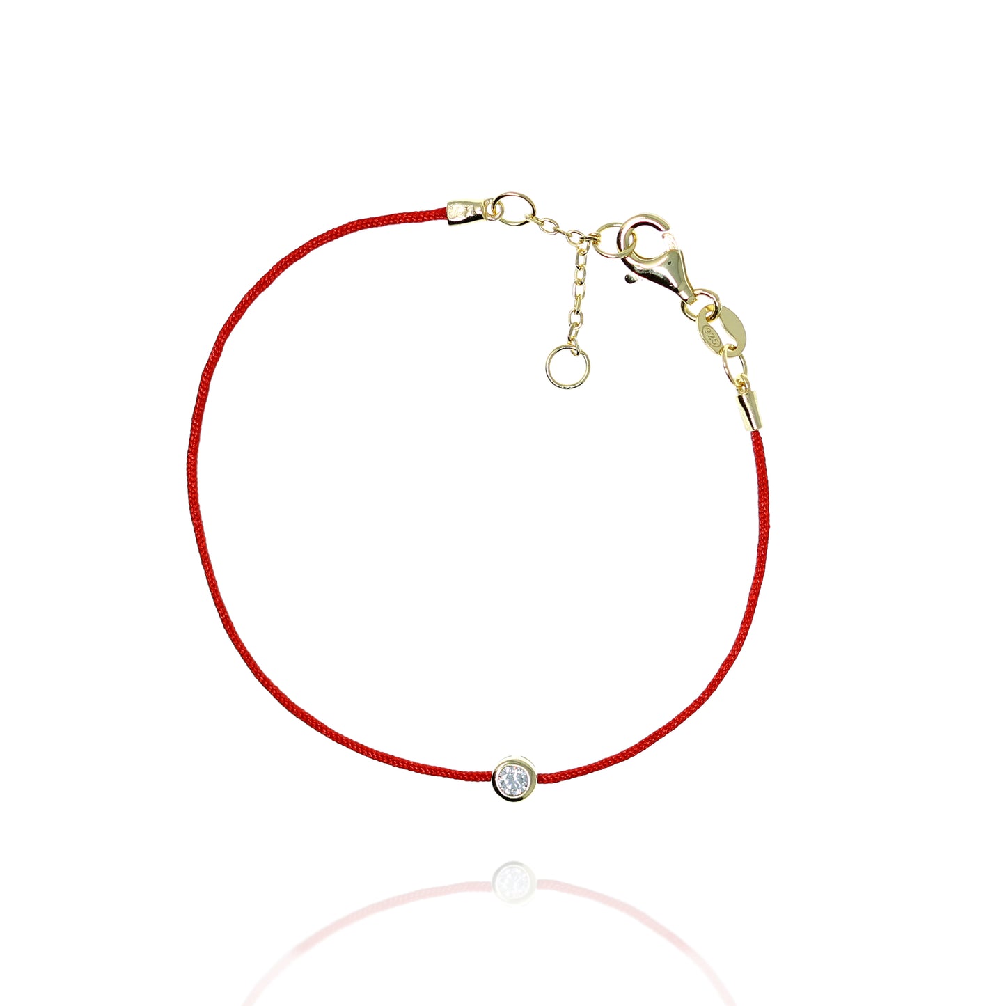 BF-15/G - Red String Bracelet with Small CZ