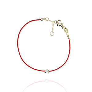 BF-15/G - Red String Bracelet with Small CZ
