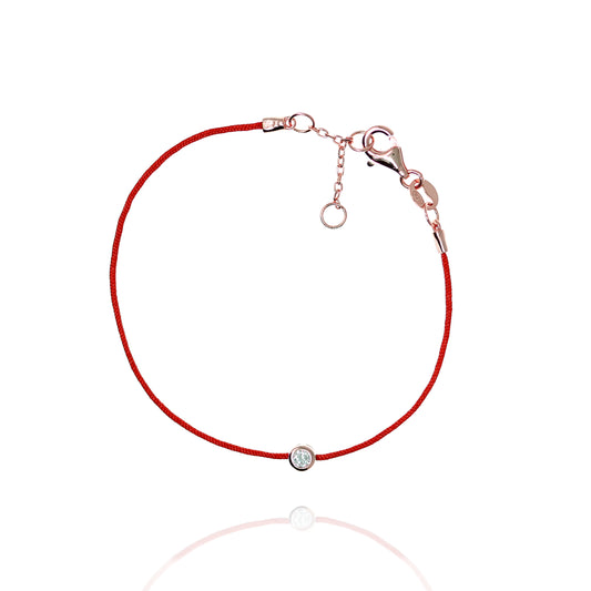 BF-15/R - Red String Bracelet with Small CZ