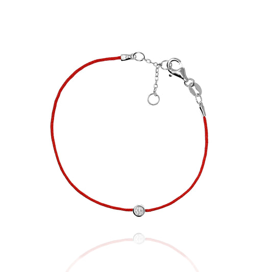 BF-15/S - Red String Bracelet with Small CZ