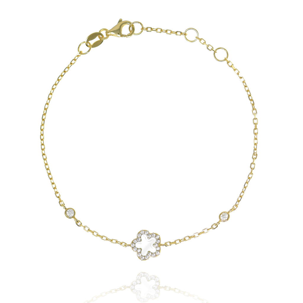 BF-20/GW - Chain Bracelet with White Flower