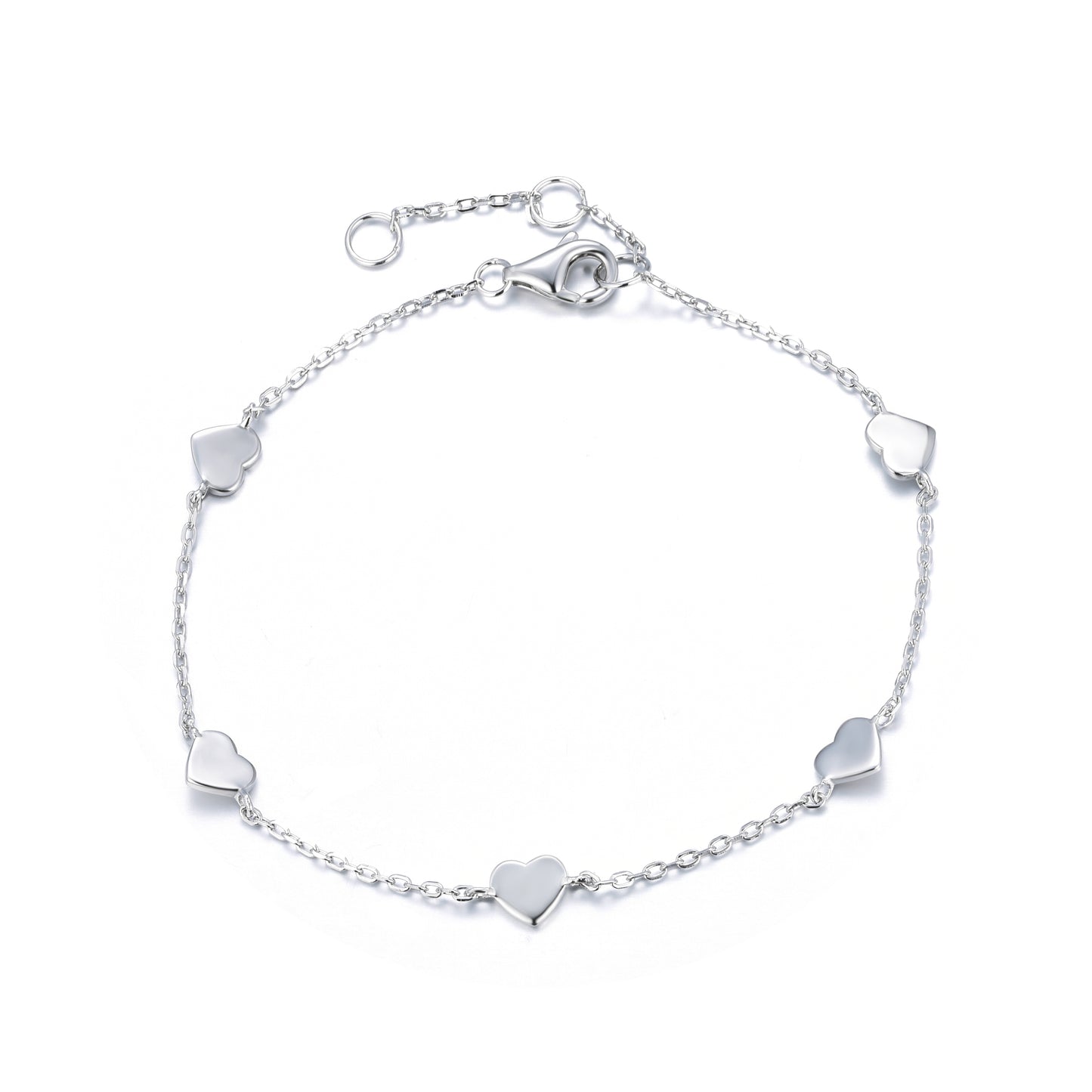 BG-16/S - Chain Bracelet  with 5 Hearts