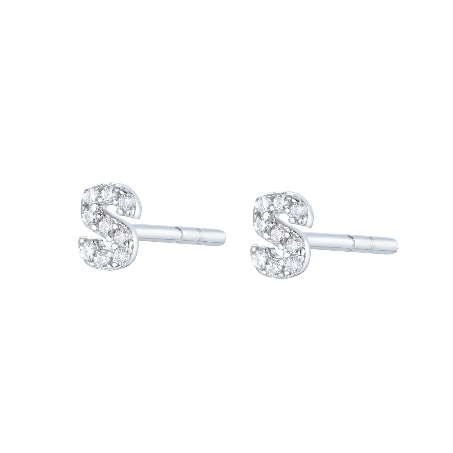 EG-26/S - Initial Stud Earrings (Sold as a single stud)