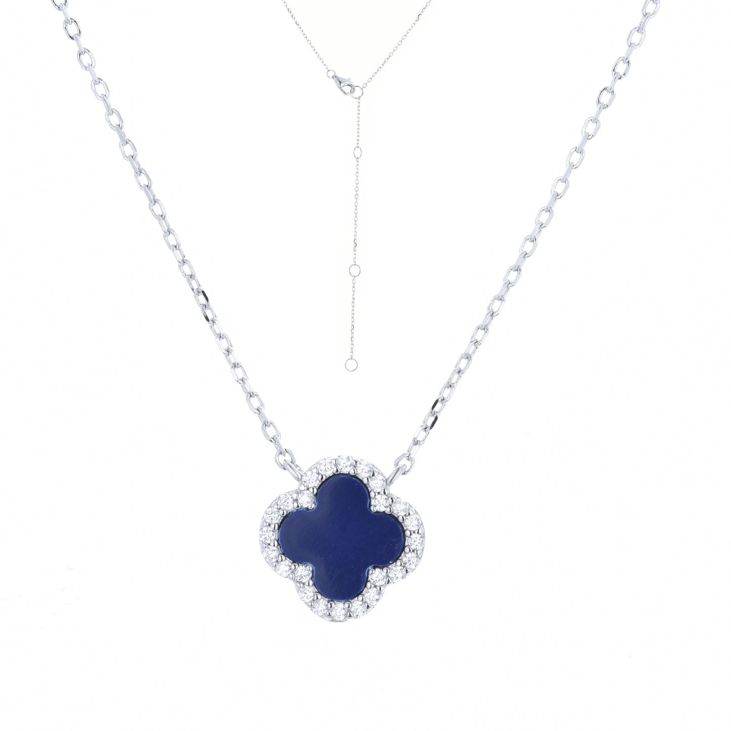 NG-5/S/LAP - Chain Necklace with Lapis Clover Charm
