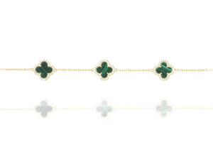 BK-66/G/M - Malachite Clover Bracelet