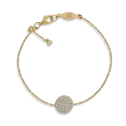 BT-4/G - Chain Bracelet with Pave Disk