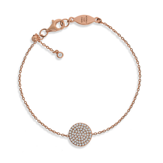 BT-4/R - Chain Bracelet with Pave Disk