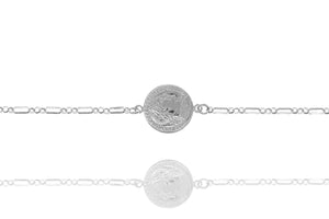BX-1/S - Wide Chain Bracelet with Coin.