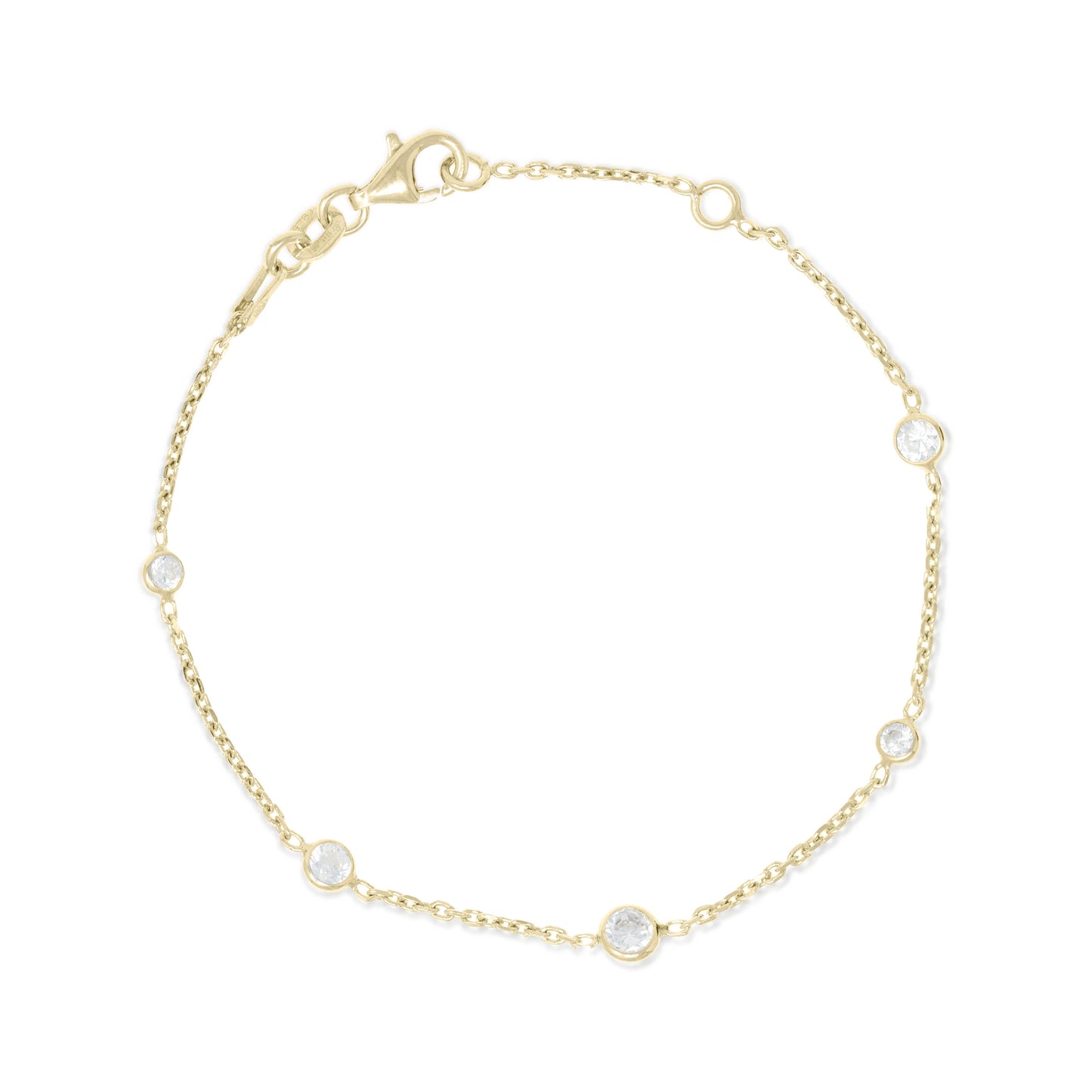BX-31/CH/G - Gold Chain and Cubic Zirconia Bracelet
