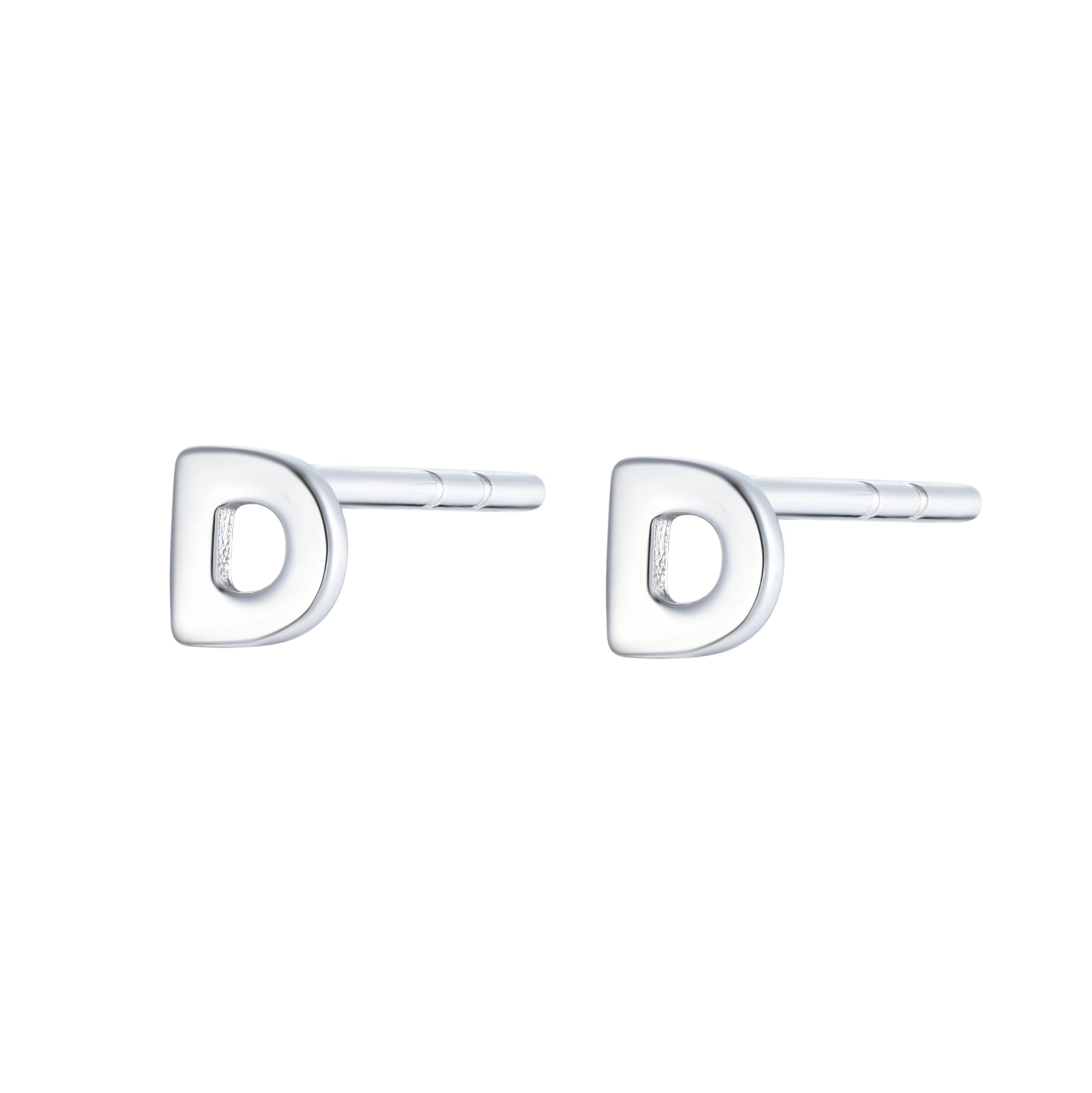 
Rose gold on silver heart stud earrings.

