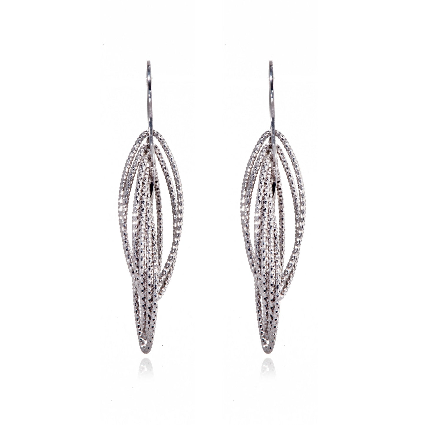 EX-033/S - Multi Hoop Intertwined Diamond Cut Earrings
