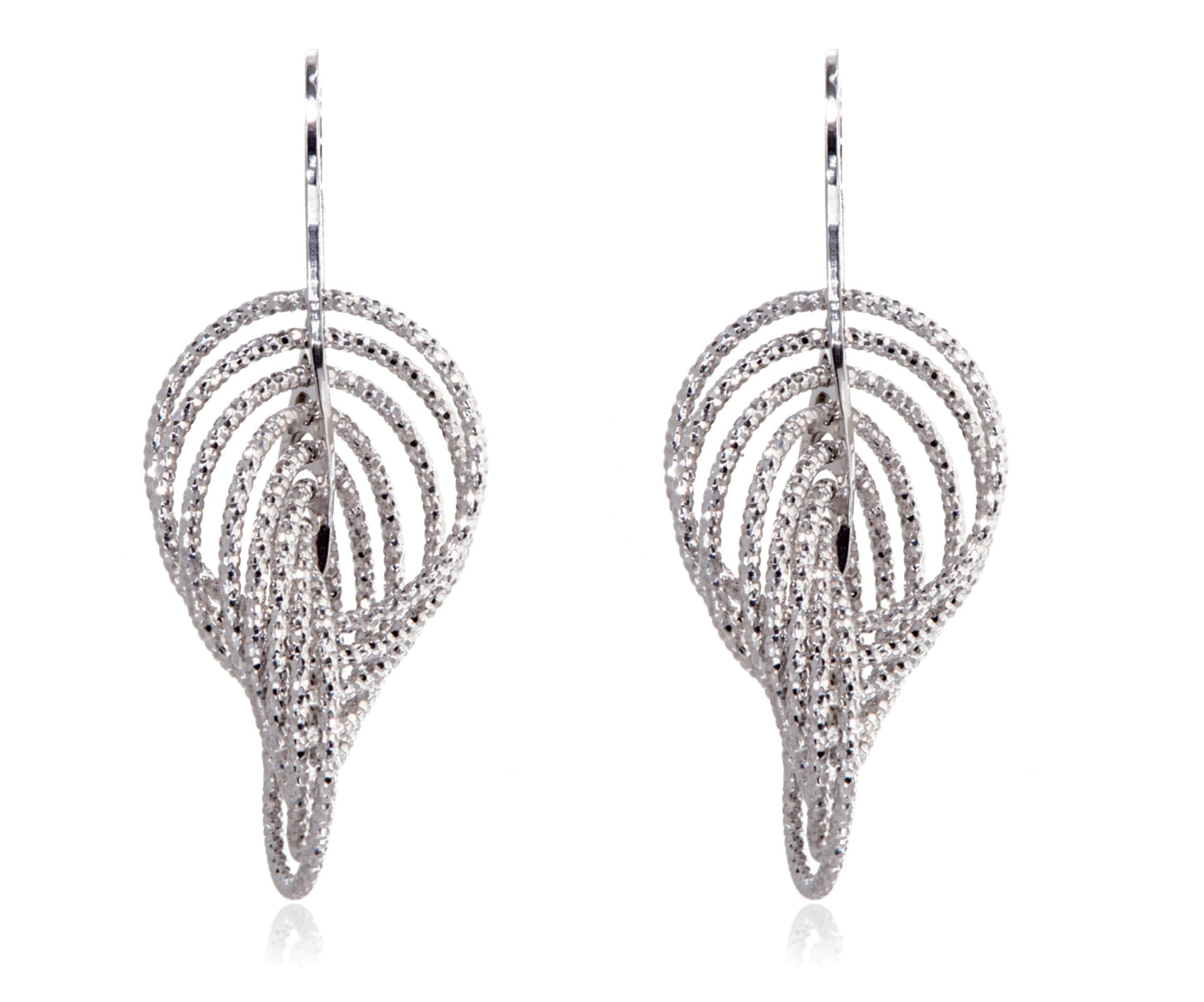 EX-032/S - Large Multi Hoop Intertwined Diamond Cut Earrings