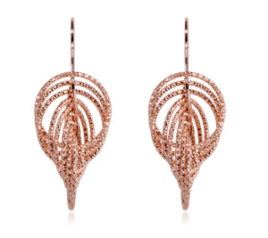 EX-032/R - Large Multi Hoop Intertwined Diamond Cut Earrings