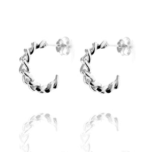 EF-12/S - Twisted Half Hoop Chain Earrings