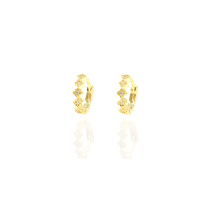 EF-2/G - Gold Huggies with Square Cut Cubic Zirconia