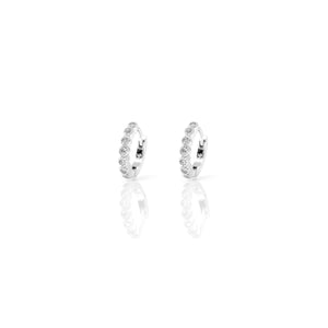EF-3/S - Sterling Silver Huggies with Cubic Zirconis
