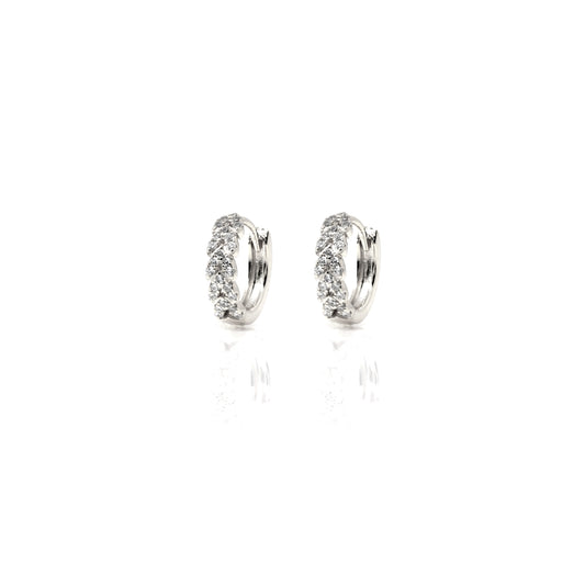EF-6/S - Huggies with Entwined Cubic Zirconia