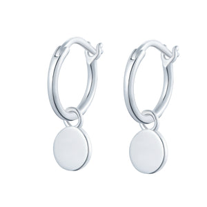 EG-17/S - Hoop Earrings with Hanging Disks