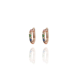 EG-22/R - Huggies Set with Multicoloured Cubic Zirconia