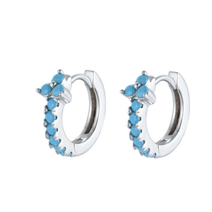EG-37/S/Turquoise - Hoop Earrings with Turquoise Decoration