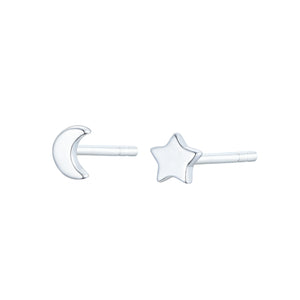 EG-6/S - Moon and Star Stud Earrings