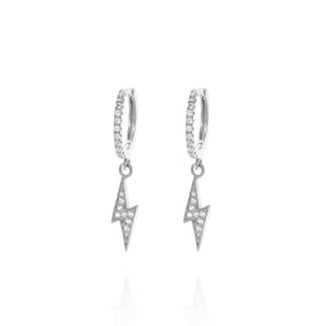 EK-18/S - Ear Hugging Hoop Earring with Dangling Lightning Bolt