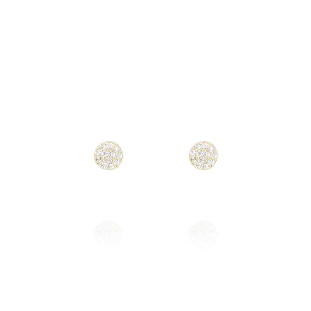 EK-25/G - Pave Disk Ear Studs