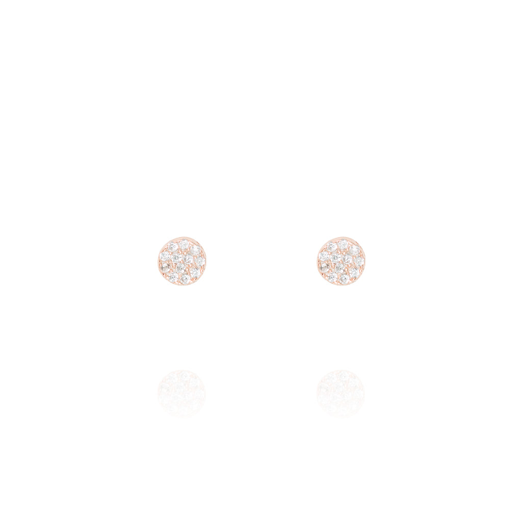 EK-25/R - Pave Disk Ear Studs